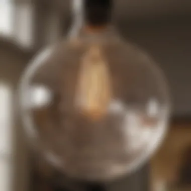 Close-up of an Edison bulb fixture showcasing intricate filament design