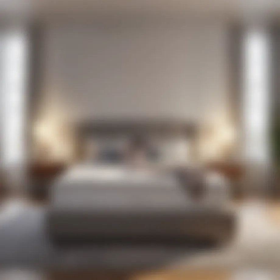 Elegant bedroom showcasing a stylish mattress in a box setup