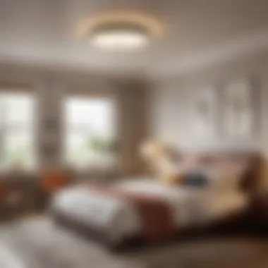 Cozy Ambiance: Flush Mount Lighting in the Bedroom Trendy flush mount lights illuminating a cozy bedroom setting