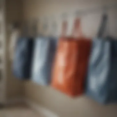 Variety of hanging storage bags displayed for selection