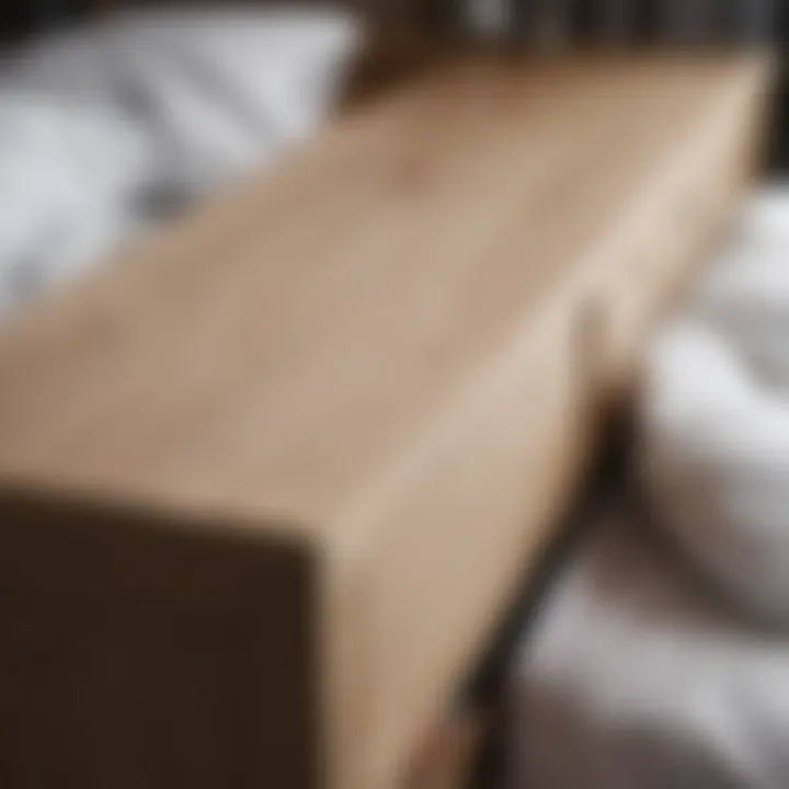 Close-up of Hemnes headboard material quality and finish