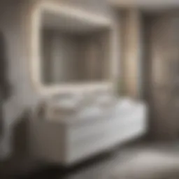 Sleek modern bath vanity with integrated LED lighting