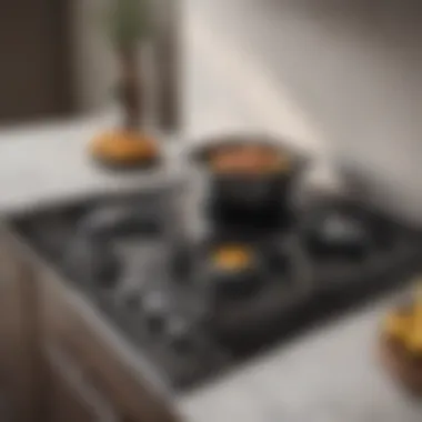 Elegant standalone stove top with unique design elements