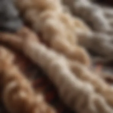 Close-up of yarn fibers illustrating the quality and texture of wool