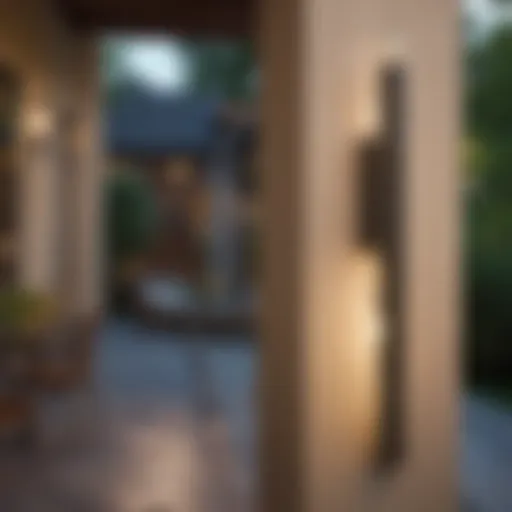 Elegant solar sconces illuminating a modern patio