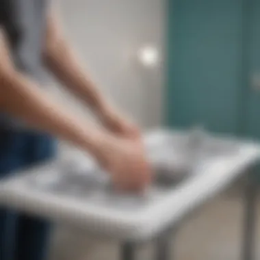 Emphasis on Safety and Ergonomics Close-up of safety features on a folding changing station