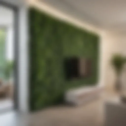 Elegant artificial plant privacy wall enhancing a modern living space