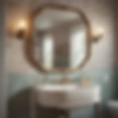 Vintage-style bathroom mirror adding charm to interior space