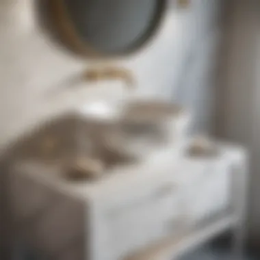 Luxurious Marble Vanity with Chic Vessel Sink Luxurious marble vanity showcasing a chic vessel sink