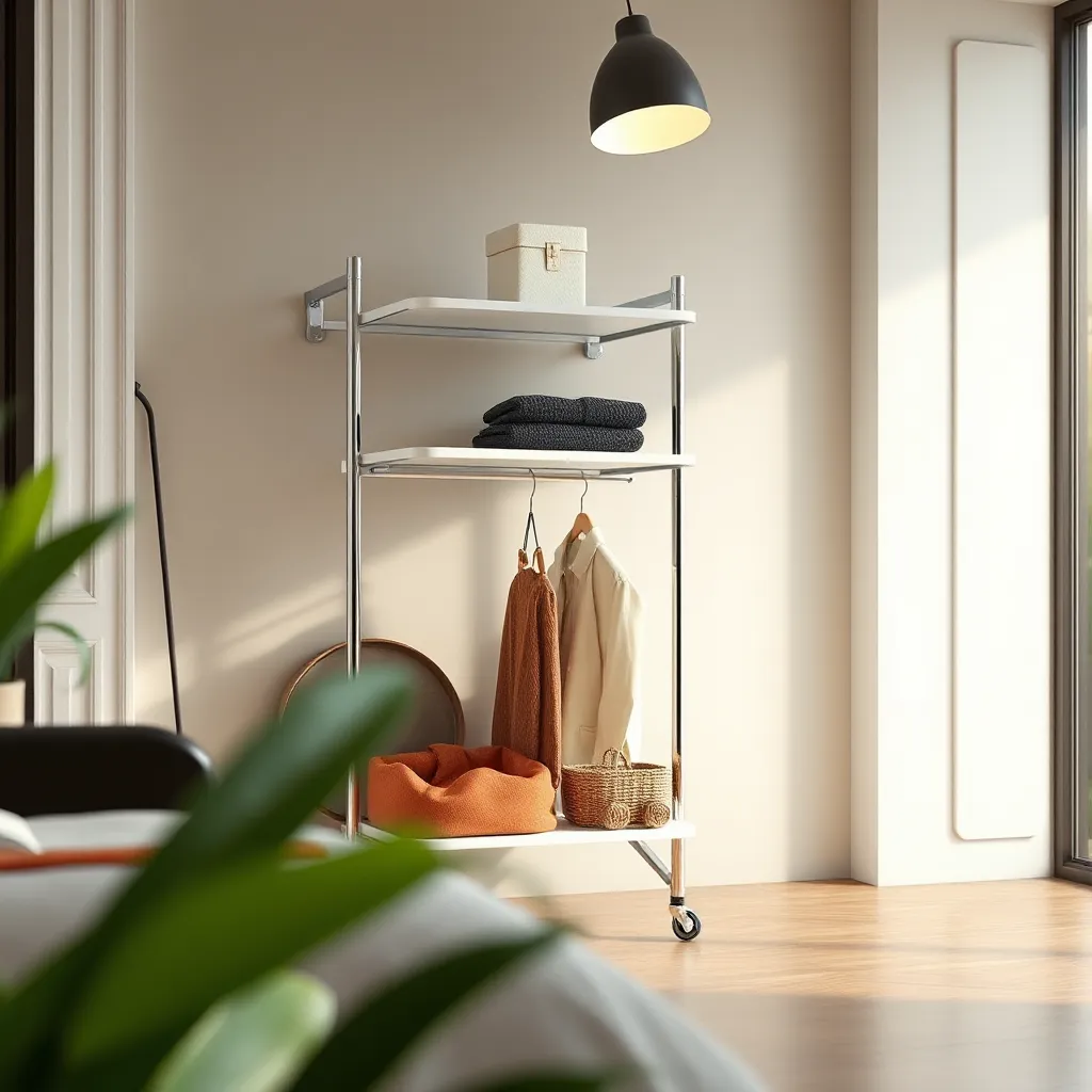 Foiding Storage Rack Versatile Folding Storage Rack with Wheels for Modern Homes